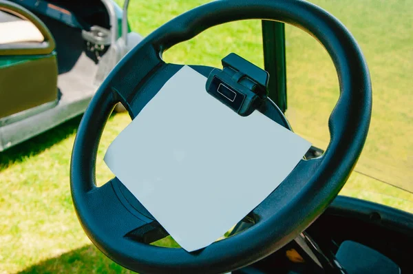 Wheel Golf Car Sheet Paper Records — Stock Photo, Image