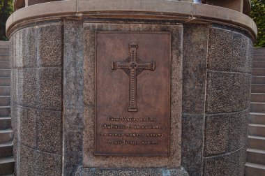 Ukrayna, Kaniv, Mayıs 2019. Shevchenko Ulusal Rezervi. Ukrayna, Kaniv 'deki Taras Shevchenko anıtı. Taras Shevchenko, Ukraynalı şair, yazar, sanatçı, halk ve siyaset figürü..