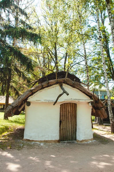 ウクライナ Pereyaslav Khmelnitsky 2019年5月 民俗建築と中世ドニエプルの生活の博物館 11世紀の住居 キエフ地方ソスノフ村 — ストック写真
