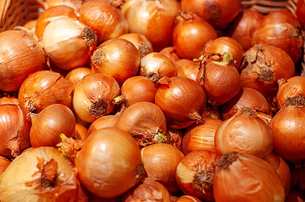 White Onion Basket Market — Stock Photo, Image