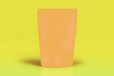 Sarı arka planda turuncu plastik torba