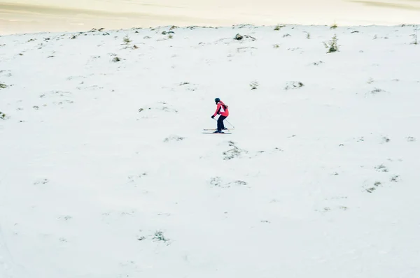 Skifahren Auf Frischem Pulverschnee Voller Länge — Stockfoto