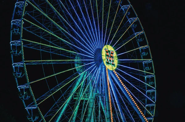 Ferris Wheel Background Night Summer Sky — Stock Photo, Image