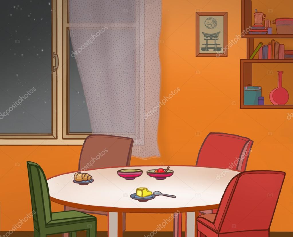 Illustration of kitchen - dining room. Stock Photo by ©PersonaNNK 75517525 Illustration of kitchen - dining room. Stock Photo by ©PersonaNNK 75517525