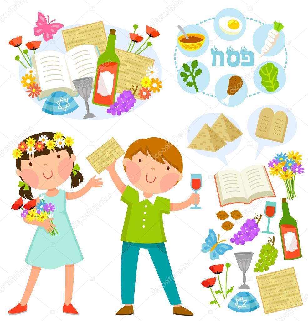 Passover cartoons set