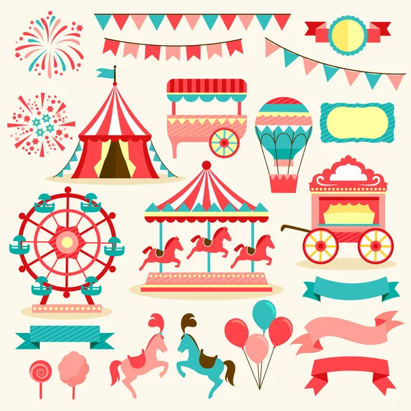 Set of carnival elements — Stock Illustration Set of carnival elements Royalty Free Stock Illustrations