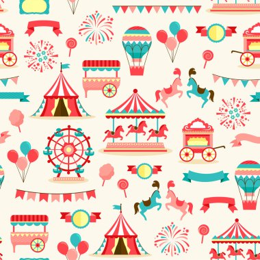 Seamless pattern - vintage carnival clipart
