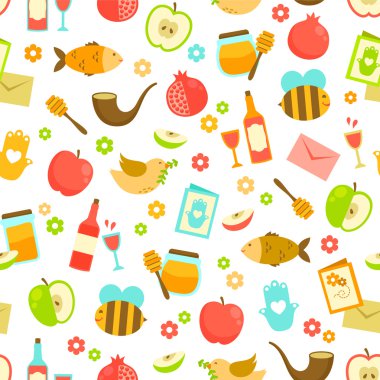 Colorful pattern for Rosh Hashanah clipart