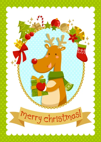 Designed Christmas card — Stock Vector
