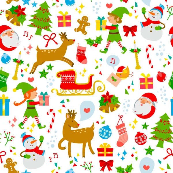 Kleurrijke Kerst patroon — Stockvector