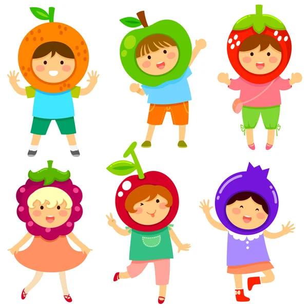 Fruity kids — Stock Vector