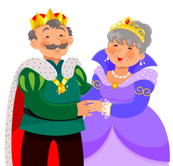 Ηλικιωμένος βασιλιάς και η βασίλισσα — Διανυσματικό Αρχείο