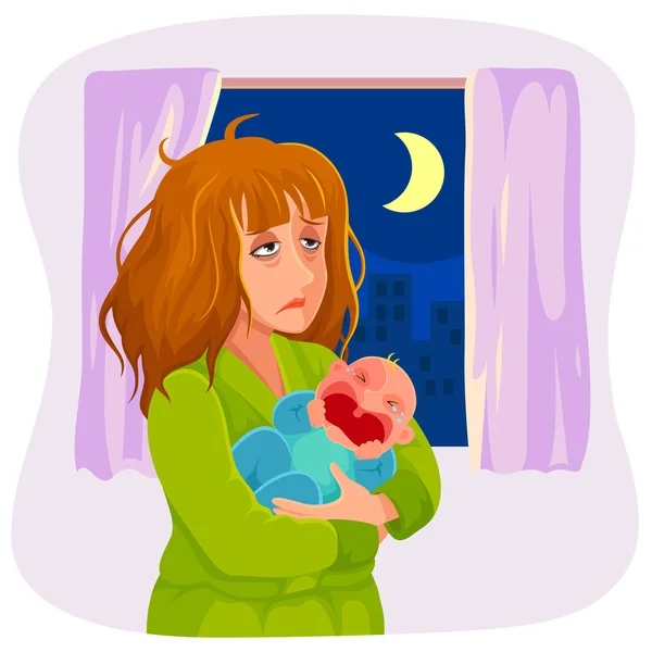 Somnolent mère — Image vectorielle