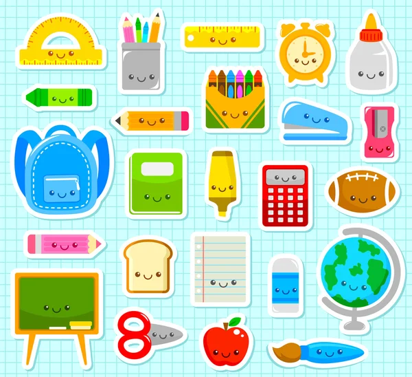 Schattig school items — Stockvector