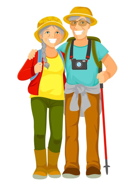 Senior travellers — Stock Vector