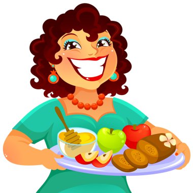 Rosh Hashanah kutlayan kadın