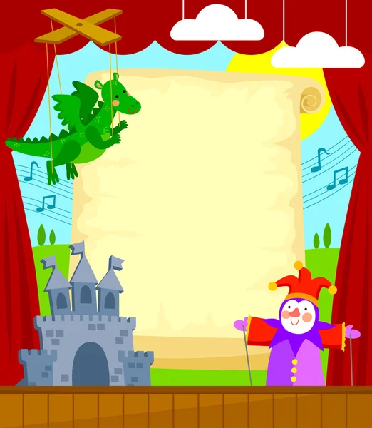 Puppet theater background — Stock Vector