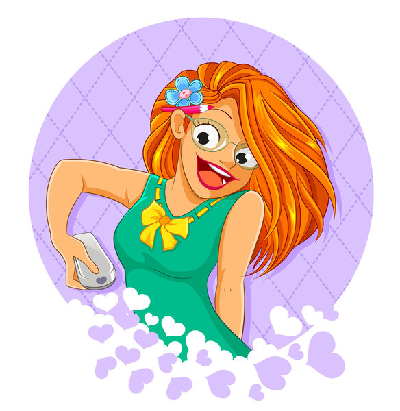 девушка с бумажным пуншем
