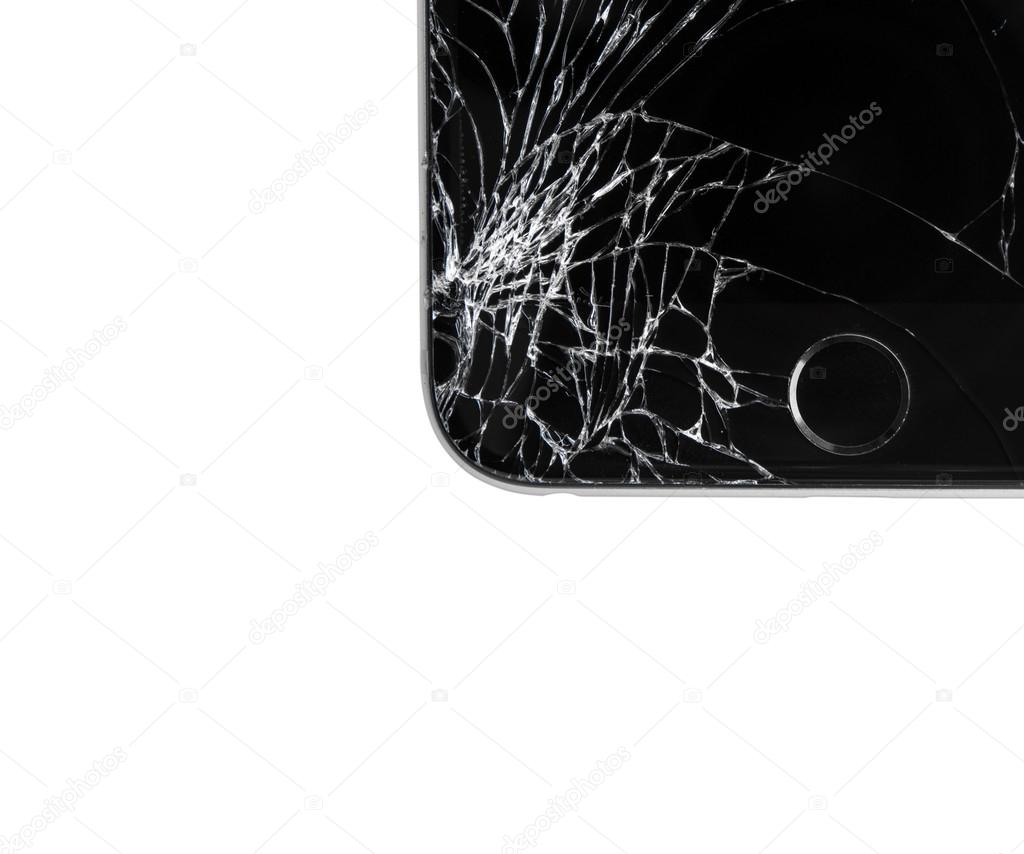 白い背景の上の破損した Iphone ストックエディトリアル用写真 C Kyolshin