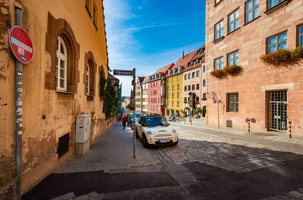 Nurnberg Almanya Eylül 2014 Otomobillerle Şehir Caddesinde Görüş Bavyera Almanya — Stok fotoğraf
