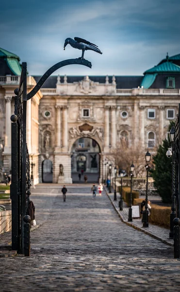 Raven Gate at palace in Budapest. — Stockfoto