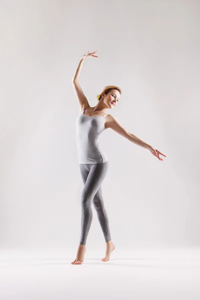 Dance fitness woman portrait on white background — Stock Photo, Image