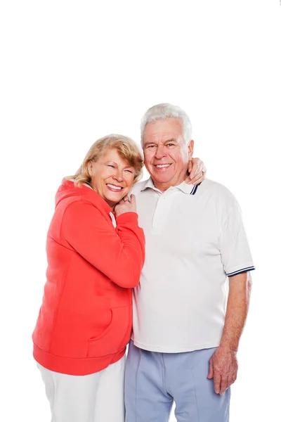 Heureux portrait de couple aîné. Isolé sur fond blanc . — Photo