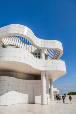 Los Angeles - Haziran 1: The J. Paul Getty Museum, yaygın Getty anılacaktır olduğunu California Sanat Müzesi. Güneşli bir günde inşaat detay