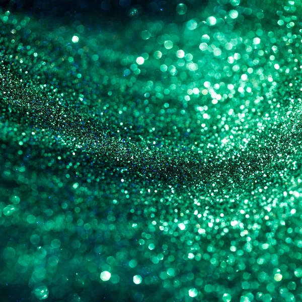 Emerald defocused lights bokeh background. — Stock Photo, Image