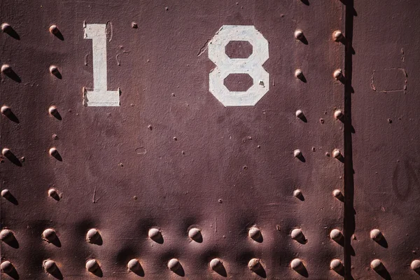금속 배경 오래 된 증기 기관차 — 스톡 사진