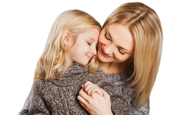Bright picture of hugging mother and daughter — Stock Photo, Image