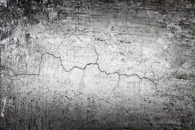 Endüstriyel binada çatlağı olan Grunge beton duvar. Tasarım ve doku arka planınız için harika.