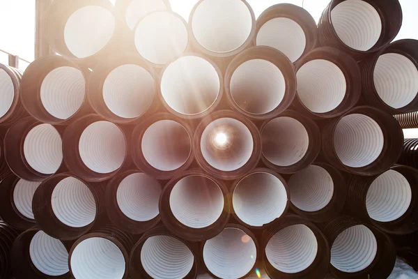 Background of plastic pipes. Great for your design and texture background — Stock Photo, Image