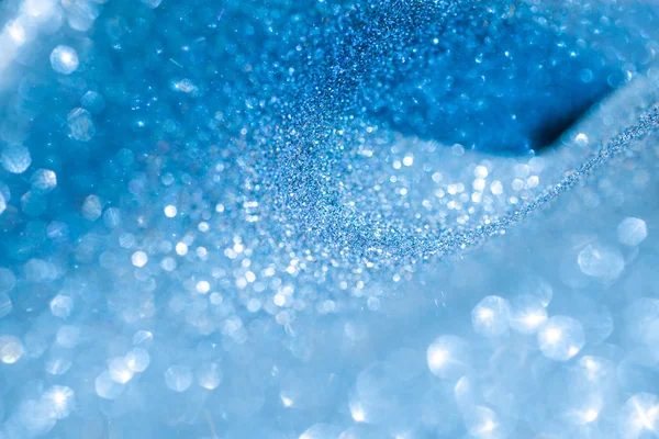 Blau Bokeh Glitter glänzende Weihnachten abstrakten Hintergrund — Stockfoto