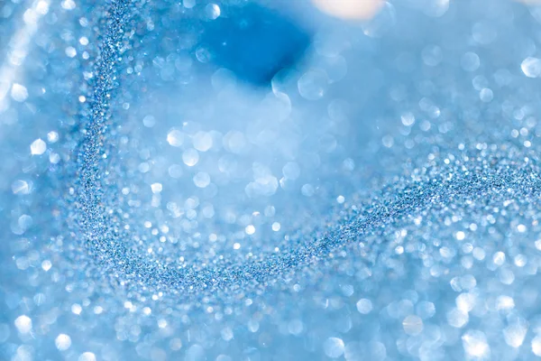 Schneebedeckter blauer Glitzer glänzende Weihnachten abstrakter Hintergrund — Stockfoto