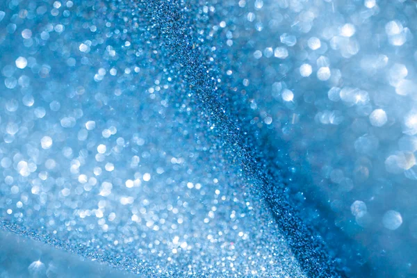 Bleu paillettes brillant Noël hiver abstrait fond — Photo