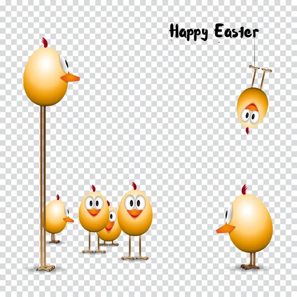 Funny Easter eggs chicks — Stock Vector