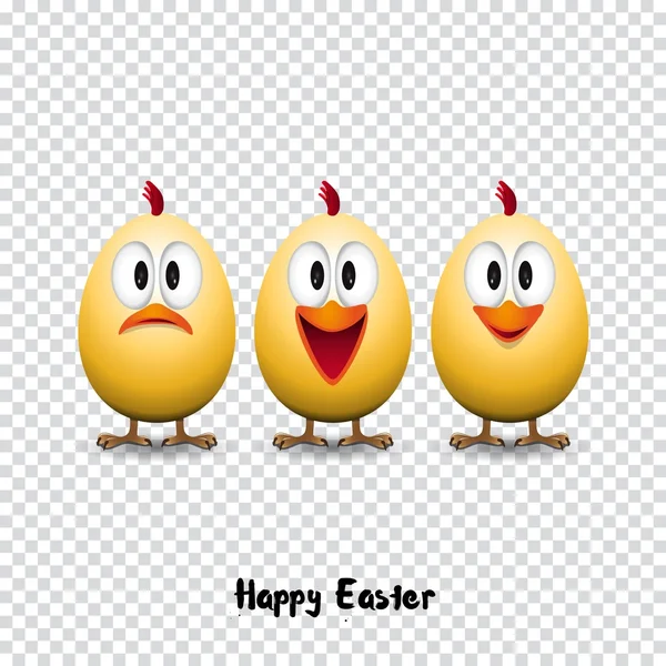 带着小鸡们快乐的复活节贺卡 — 图库矢量图片