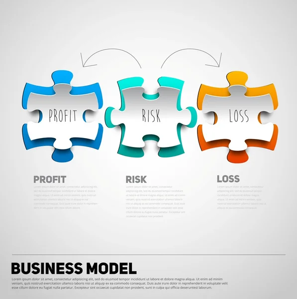 Modèle de modèle d'entreprise Puzzle — Image vectorielle