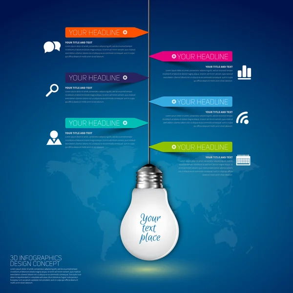 Infographic Template with light bulb — Stock Photo, Image