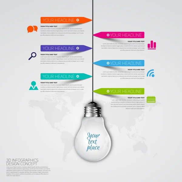 Infographic Template with light bulb — Stock Photo, Image