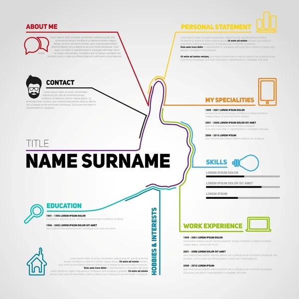 Cv, diseño de plantilla de CV — Vector de stock