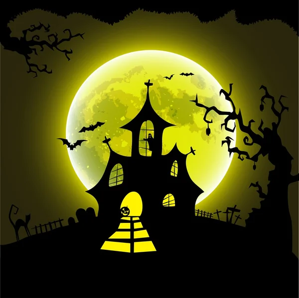 Halloween haunted house poster — Stock Vector © matju78 #123480200