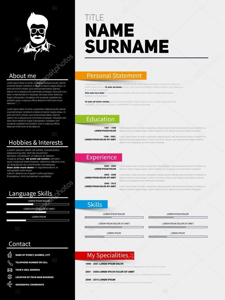 Template De Resume from st2.depositphotos.com