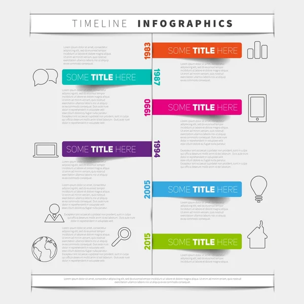 Tidslinjen infographics malldesign — Stock vektor