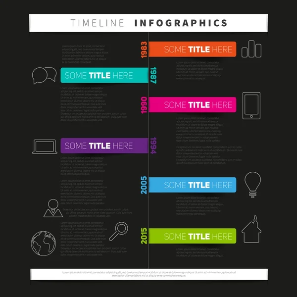 Tidslinjen infographics malldesign — Stock vektor