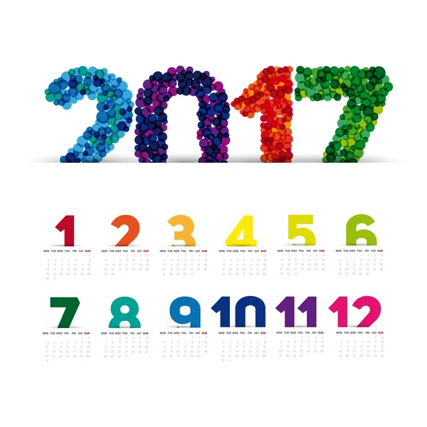 Modèle de calendrier 2017 — Image vectorielle