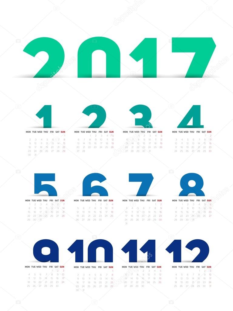 2017 calendar template design