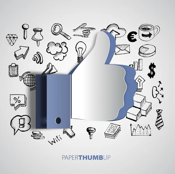 Papercut icon social networks — Stock Vector