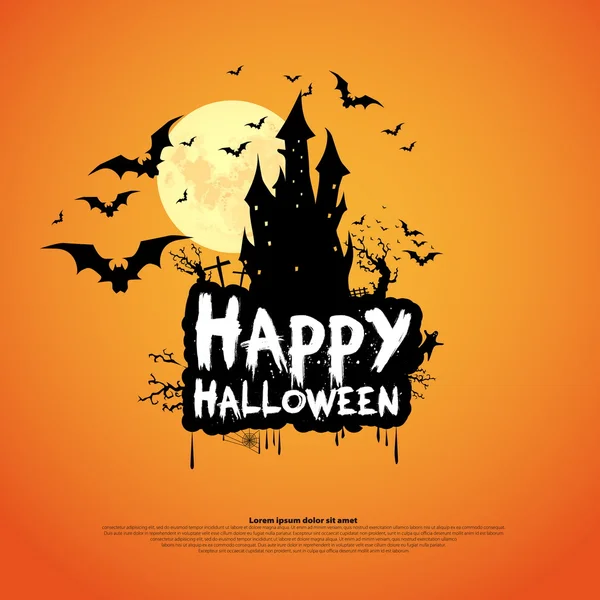 Gelukkig halloween kaartsjabloon — Stockvector